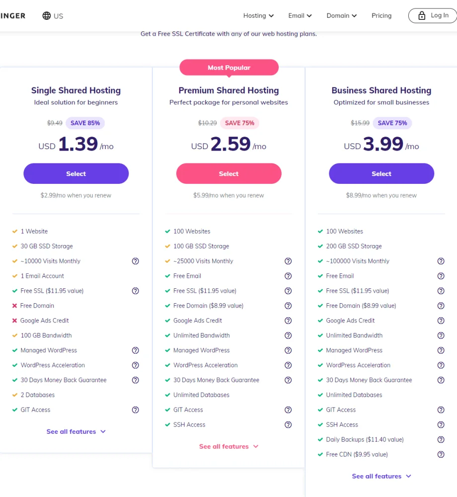 Hostinger-Pricing
