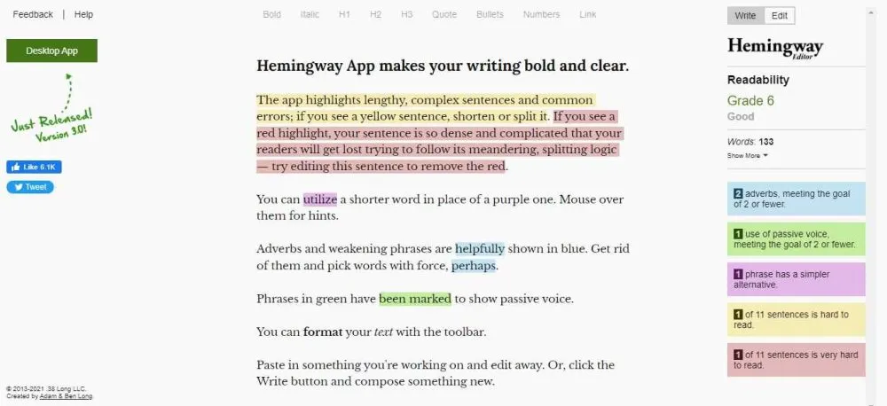 Hemingway-App