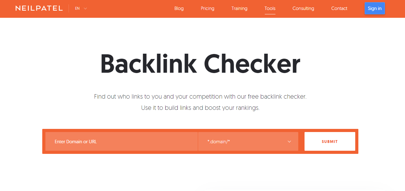 neilpatel-Backlink Checker