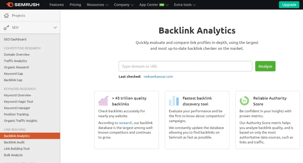 semrush-backlink-chaker