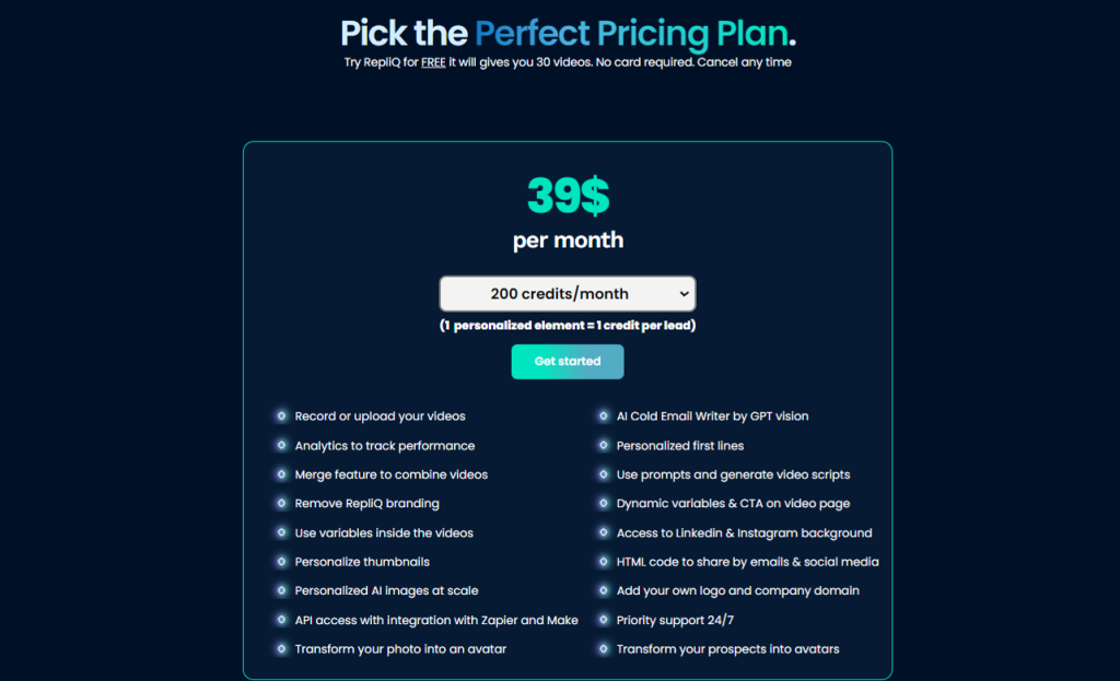 RepliQ Pricing Plan